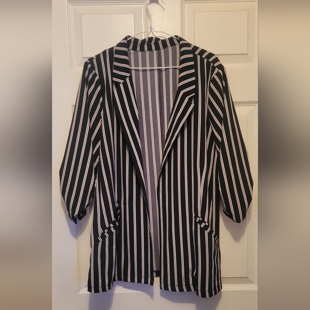 Blazer black/white stripe